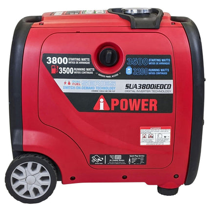 A-iPower SUA3800IED 3500W/3800W Dual Fuel Remote Start Inverter Generator