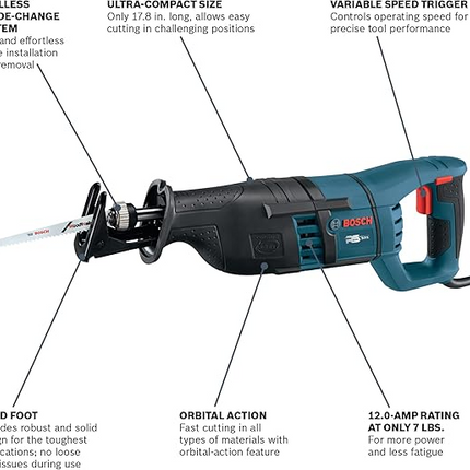 Bosch 12-Amp Reciprocating Power Saw
