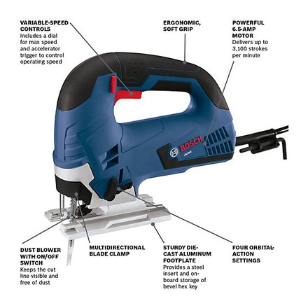 Bosch 6.5 Amp Corded Top Handle Jigsaw