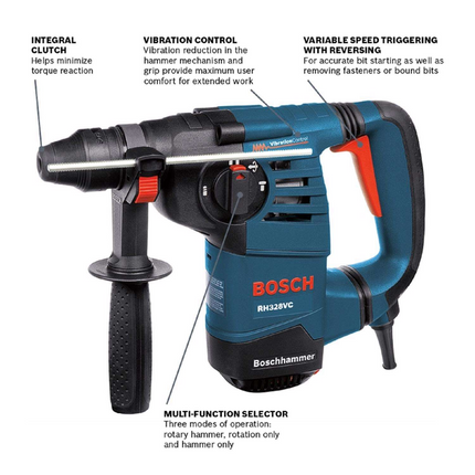 Bosch 8 Amp 1-1/8" Corded SDS Rotary Hammer Drill