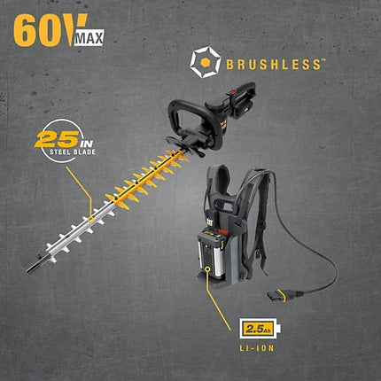 CAT 60V 25" Professional Backpack Hedge Trimmer