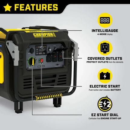 Champion 100719 7000W/8500W Gas Inverter Generator Electric Start CO Shield