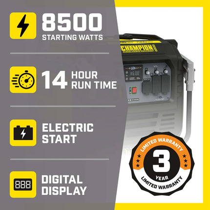 Champion 100719 7000W/8500W Gas Inverter Generator Electric Start CO Shield