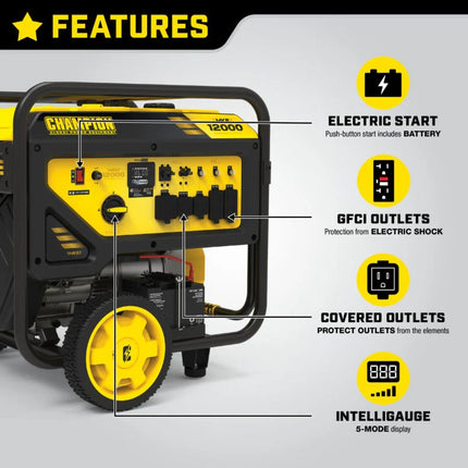 Champion 201160 12000W/15000W Gas Generator 50A Electric Start CO Shield New