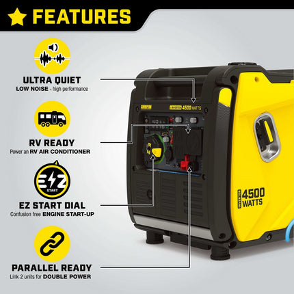 Champion 201184 3500W/4500W Inverter Generator Gas RV and Remote Start