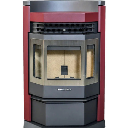 ComfortBilt HP22N-SS 2,800 sq. ft. EPA Certified Pellet Stove with Auto Ignition 80 lb Hopper Capacity Burgundy New
