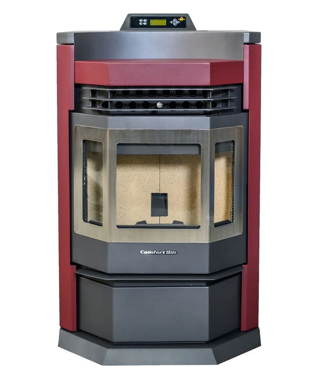 ComfortBilt HP22N-SS 2,800 sq. ft. EPA Certified Pellet Stove with Auto Ignition 80 lb Hopper Capacity Burgundy New