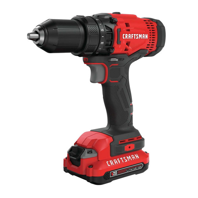 Craftsman V20 1/2" Brushed Cordless Drill Driver Kit with Battery & Charger