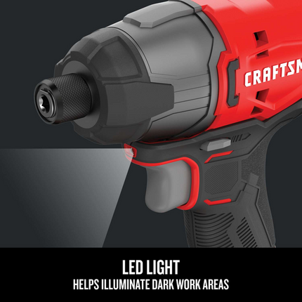 Craftsman V20 1/4” Cordless Impact Driver Kit with Battery & Charger