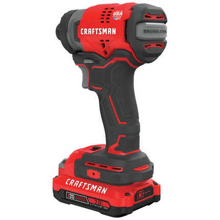 Craftsman V20 1/4" Brushless Cordless Impact Driver Kit with Battery & Charger