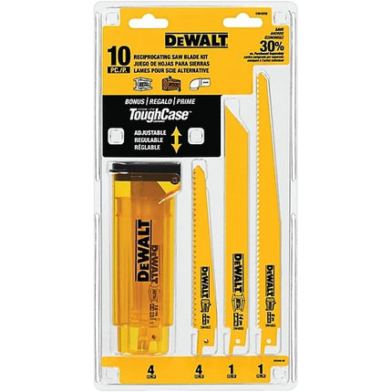 DEWALT 6" & 9" Bi-Metal Sawzall Blades – 10-Pack with Case (Cuts Wood & Metal)