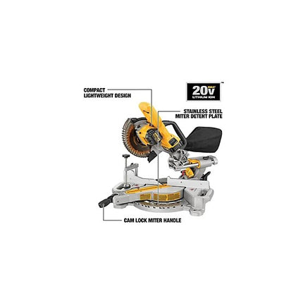 DEWALT 20V Max 7-1/4" Cordless Miter Saw Kit