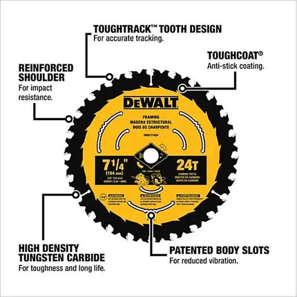 DEWALT 7-1/4" 24T Precision Cut Circular Blades – Twin Pack
