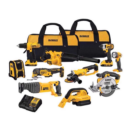 DEWALT 20V MAX Cordless 10-Tool Combo Kit (5Ah Batteries)