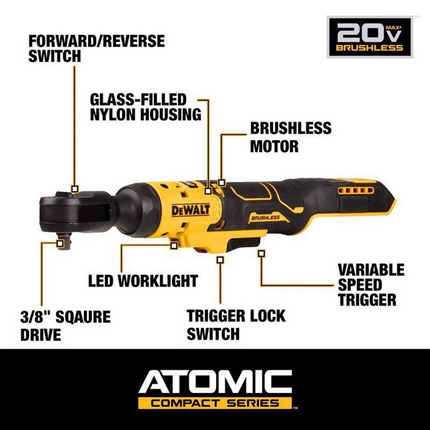 DeWalt 20V ATOMIC 3/8" Drive Brushless Ratchet