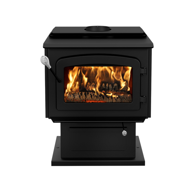 Drolet Escape 1800 EPA Certified 2,100 Sq. Ft. Wood Stove On Pedestal With Black Door
