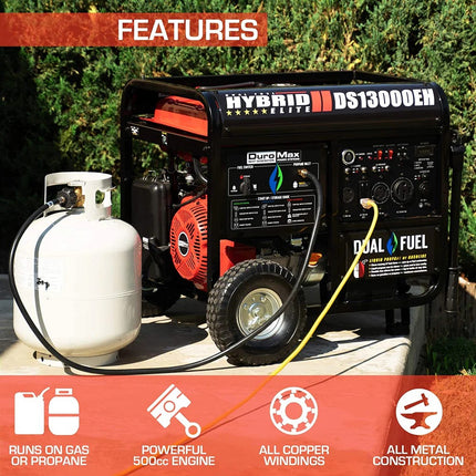 DuroStar DS13000EH 13000W Dual Fuel Electric Start Generator Red New