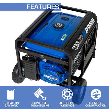 DuroMax XP13000E 13000W Gas Powered Electric Start Generator
