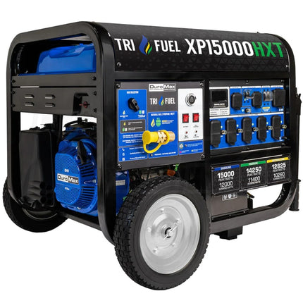 DuroMax XP15000HXT Tri-Fuel Generator 12000W/15000W Gas Propane Natural Gas CO Alert