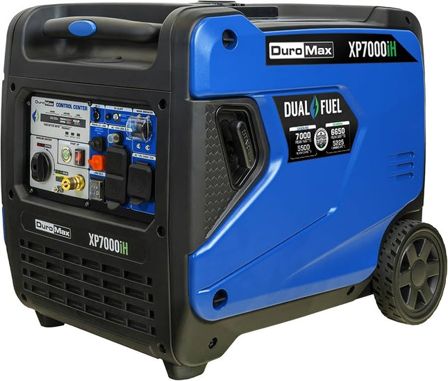 DuroMax XP7000iH 7000W Dual Fuel Inverter Generator with Remote Start & CO Alert
