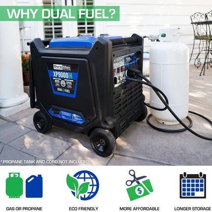 DuroMax XP9000iH 9000W Gas Propane Inverter Generator Remote Start