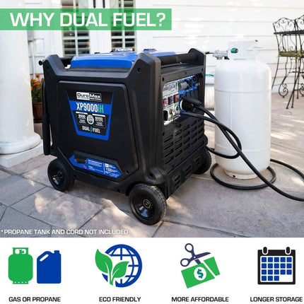 DuroMax XP9000iH 9000W Dual Fuel Inverter Generator Remote Start