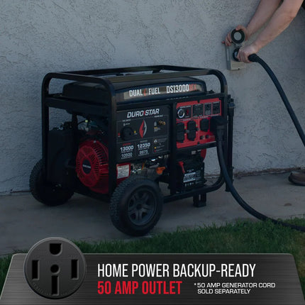 DuroStar DS13000MX 10500W/13000W Dual Fuel Generator CO Alert Remote Start