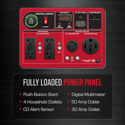 DuroStar DS13000MX 10500W/13000W Dual Fuel Generator CO Alert Remote Start