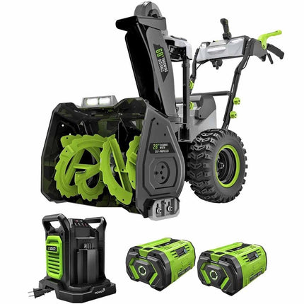 EGO 28" Self-Propelled Two-Stage Snow Blower Kit with 2x12Ah Batteries