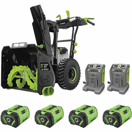 EGO POWER+ 24" Self-Propelled Two-Stage Snow Blower with 4x10Ah Batteries
