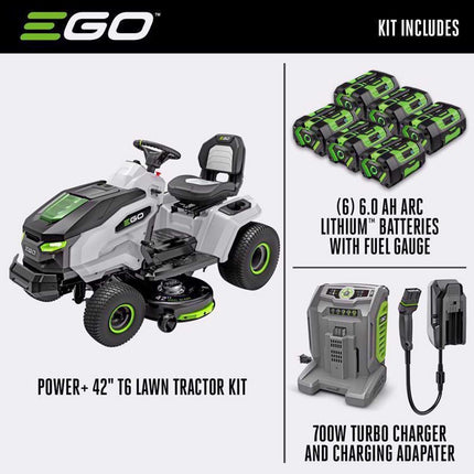 EGO Power+ T6 TR4204 42" 56V Battery Riding Lawn Mower Kit with Charger