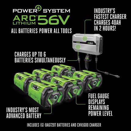 EGO Z6 ZT5207L 52 in. 56V Zero Turn Mower Kit Six 12.0Ah Batteries & Charger