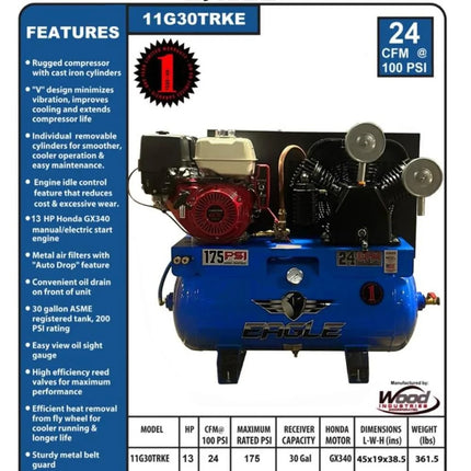 Eagle Industrial 30-Gallon Stationary Compressor