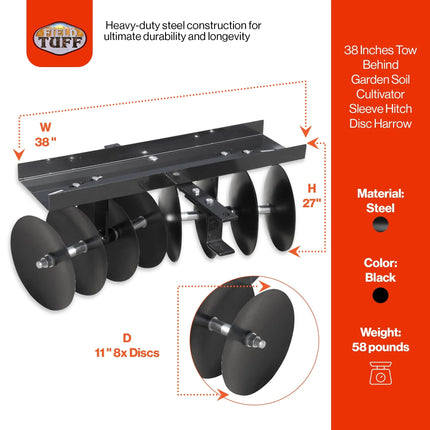 Field Tuff 39" Sleeve Hitch Disc Harrow