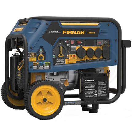Firman T08072 8000W/10000W Tri-Fuel Generator Electric Start CO Alert 50A New
