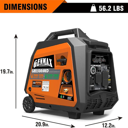 GENMAX GM3500iAED 3500W Dual Fuel Inverter Generator Remote Start CO Sensor