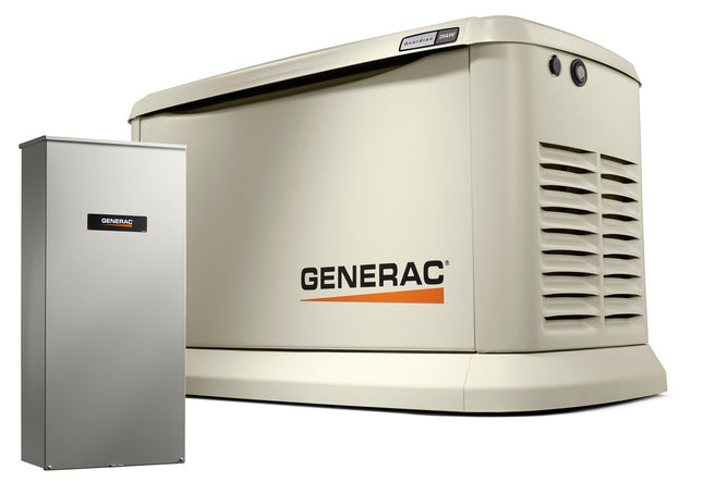 Generac 7291 Guardian 26kW Standby Generator with 200 Amp Automatic Transfer Switch Scratch