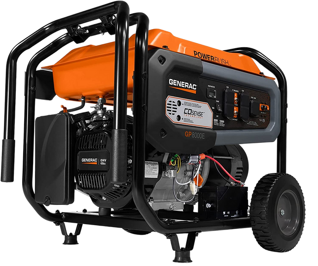Generac GP8000E 10,000W 8,000W Electric Start Portable Generator