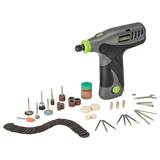 Genesis 8V Cordless Rotary Tool Kit 65pc