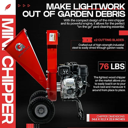 Great Circle 3 in. Diameter 212cc Gas Wood Chipper