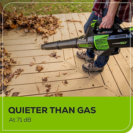 Greenworks 60V Cordless Leaf Blower - 125 MPH/450 CFM (Battery & Charger Included)