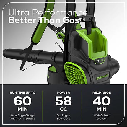 Greenworks 60V Backpack Leaf Blower