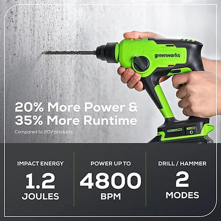 Greenworks 24V Brushless SDS-Plus 7/8" Rotary Hammer Drill (Tool Only)