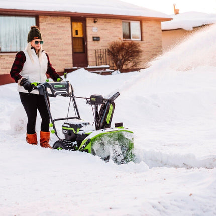 Greenworks 80V 24" Dual Stage Snow Thrower with Two 5Ah Batteries & Charger