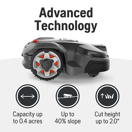Husqvarna Automower 415X 8.7" Robotic Lawn Mower for 0.4 Acre Yards