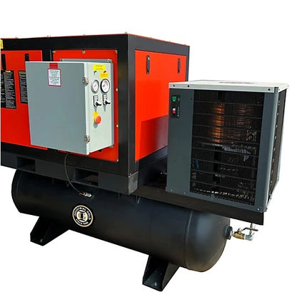 Industrial Gold 10HP 80 Gal Horizontal Rotary Screw Air Compressor 3PH