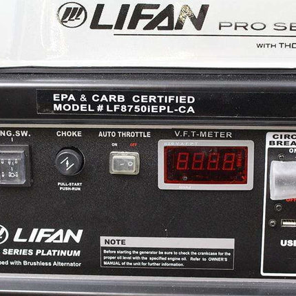 Lifan LF8750iEPL-RV Platinum 8000W/8750W Electric Start Generator New