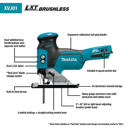 Makita XVJ01Z 18V LXT Brushless Barrel Grip Cordless Jigsaw Tool Only