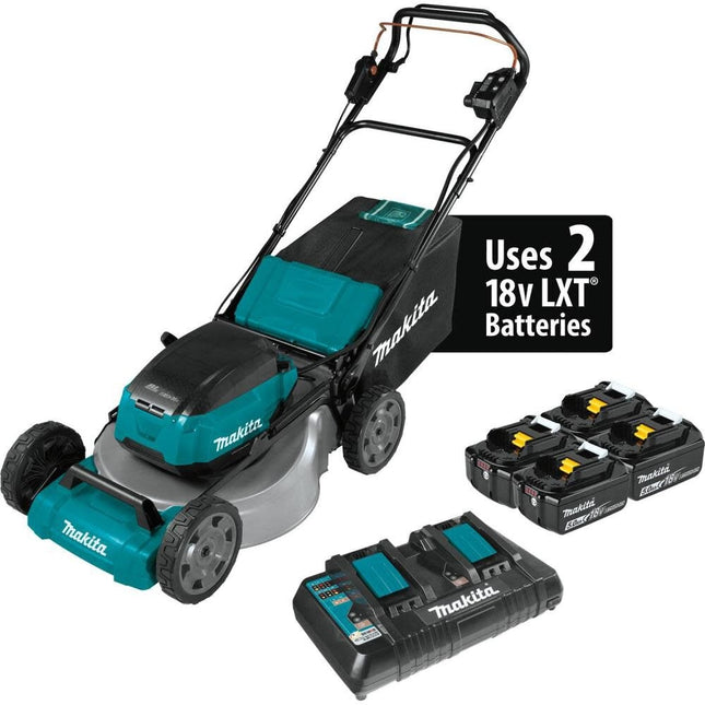 Makita 18V X2 (36V) LXT 21" Brushless Self-Propelled Lawn Mower Kit 4x5.0Ah Batteries