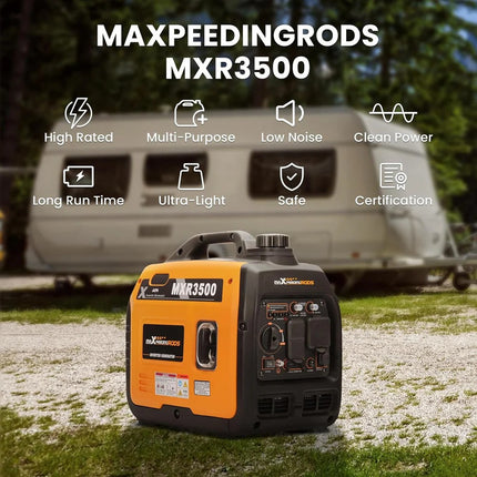 Maxpeedingrods MXR3500 3500W Inverter Generator Low THD RV Ready CO Alert